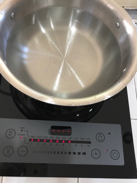 water in pan