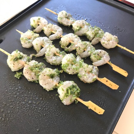 Shrimp on skewers