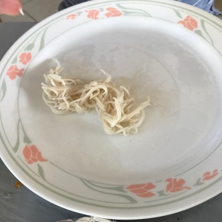 Shrimp Spring Rolls being filled