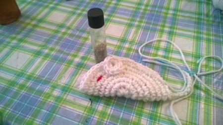 Crocheted Catnip Mouse and Bunny Toys - begin sewing at tail end to ears