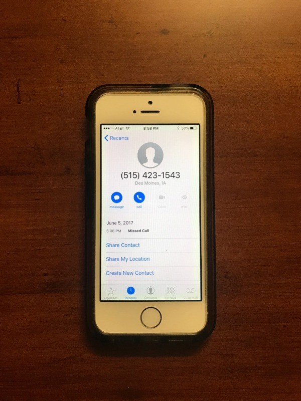 Accessing contact of unwanted caller on an iPhone.