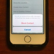 Blocking a caller on an iPhone.