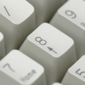 Close up of the number pad on a computer keyboard.