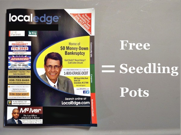 Ad circular pages for use in making seedling pots.