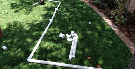 PVC Tunnel Building Project for Toddlers - child's PVC pipe layout