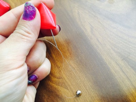 Drinking Straw Geometric Earrings - push needle up through the bottom and out the top
