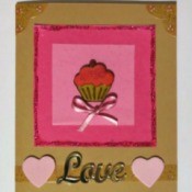 element of double cupcake card