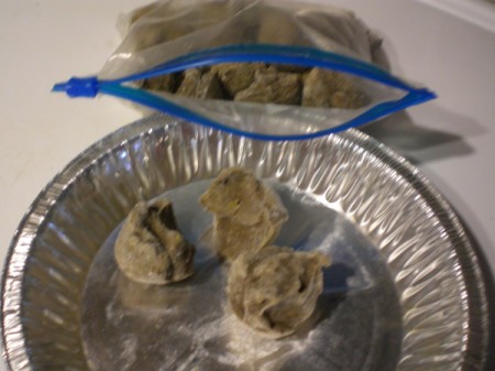 Frozen avocados portions