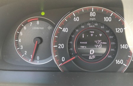 Drive on Econ Mode to Save Gas - speedometer with trip and MPG  average readout