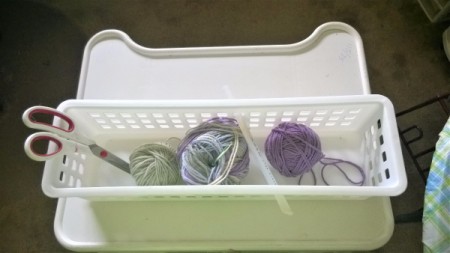 Crocheted and Woven Plastic Basket - supplies