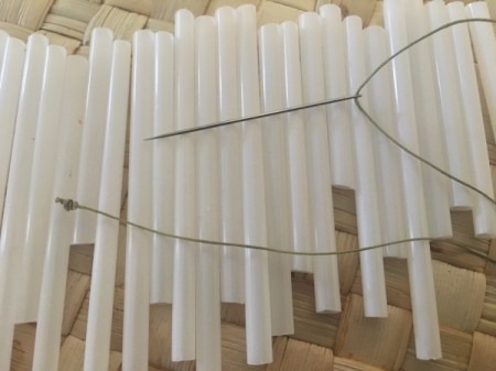 Drinking Straw Statement Necklace - thread needle and knot the end