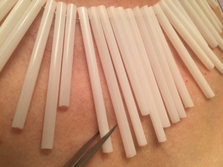 Drinking Straw Statement Necklace - check fit and trim any straws as desired