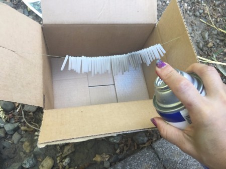 Drinking Straw Statement Necklace - spray paint