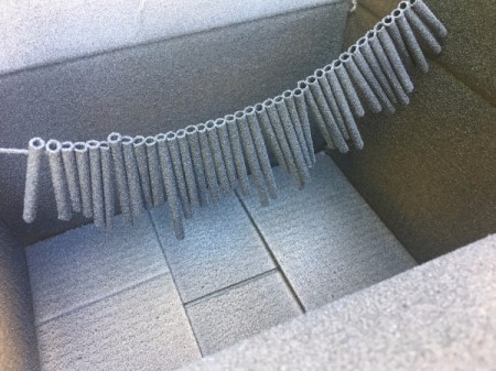 Drinking Straw Statement Necklace - make sure to thoroughly cover with paint, add a top coat if desired and depending on type of paint used, allow to dry