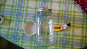 Sorting Buttons or Beads - mason jar, glue, and a lid