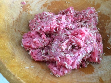ground meat and rice in bowl