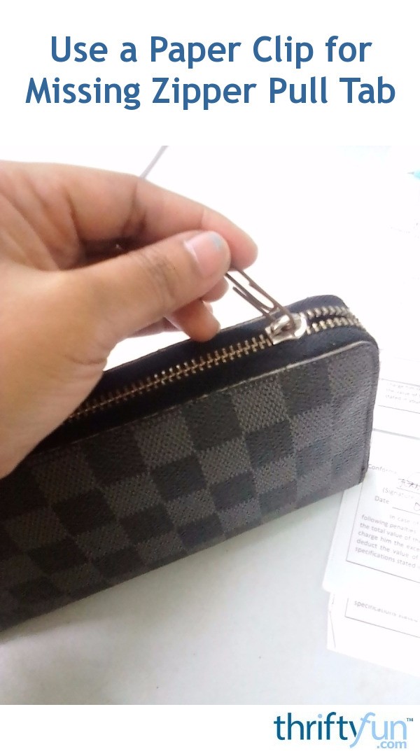 Use a Paper Clip for Missing Zipper Pull Tab ThriftyFun