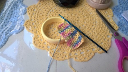 Crochet Covered Bangle - measure the width