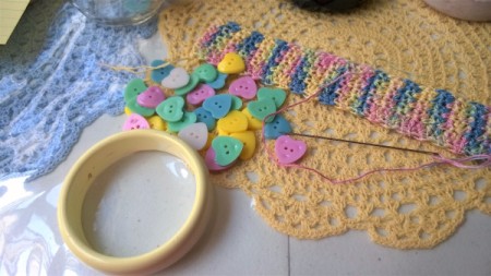 Crochet Covered Bangle - once you know gauge is good, make the length you need