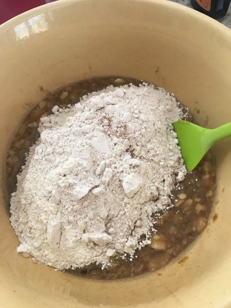 mixing wet and dry ingredients