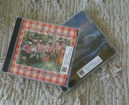 Address labels on CD jewel cases.