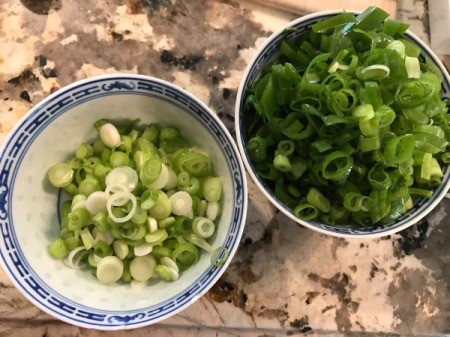 Bowl of green onions