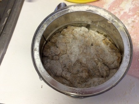 dough in greased can