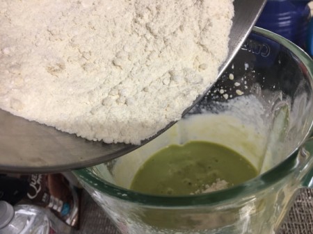 add flour to blender