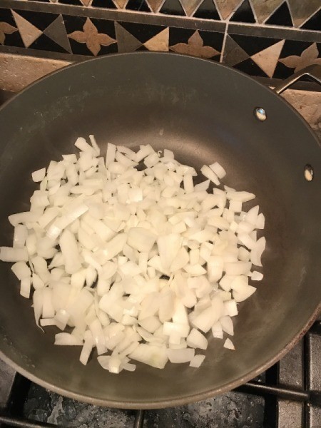 onions in pan