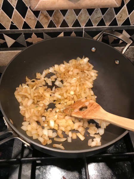 caramelized onions in pan