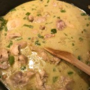 Thai Green Chicken Curry in pan