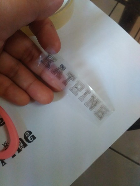 Transparent Labels for Jars - name transferred to tape