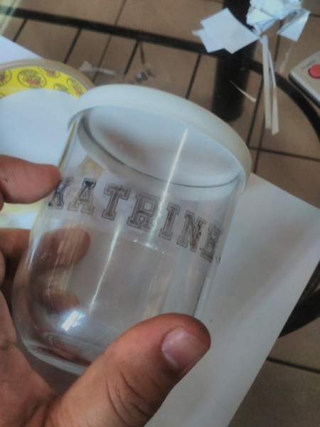 Transparent Labels for Jars - let tape dry for a minute and then stick to jar or glass