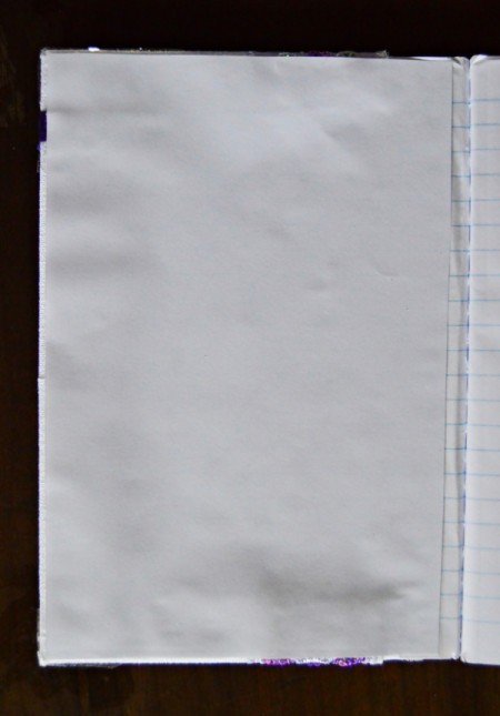 Decorated Journal Teacher's Appreciation Gift - cut a piece of paper to size and glue to the inside of both the front and back cover to hide the fabric edges