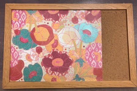 Personalized Bulletin Board - after cutting to size (slightly larger) tuck into the frame