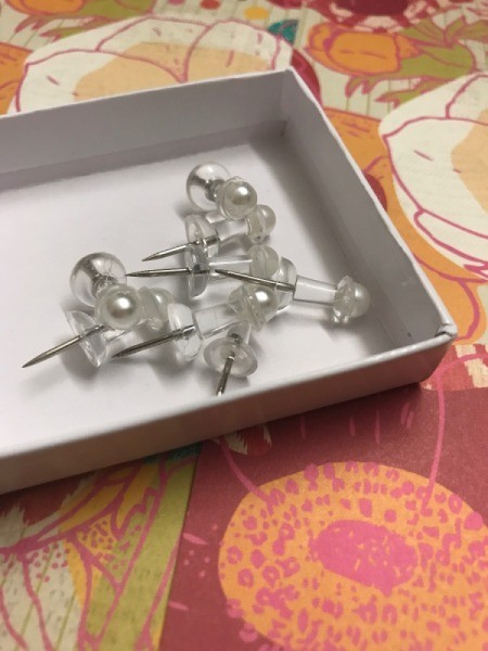 Personalized Bulletin Board - pearl tipped tacks