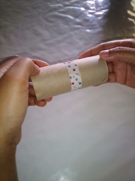 Recycled Tissue Roll for Small Gift Wrapping - dotted tape