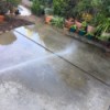 Wet Concrete to Stay Cool - spraying water on patio