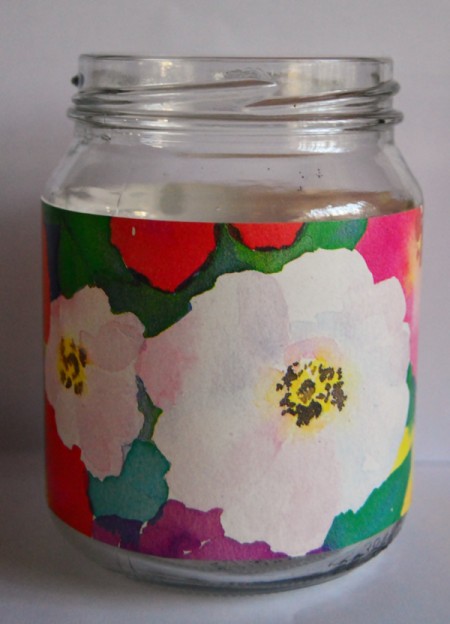 Delightful Jar Teacher's Appreciation Gift - cut and glue gift wrap around the jar and allow to dry
