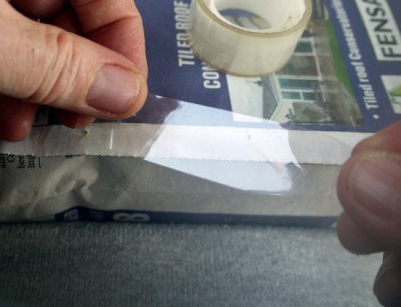 Newspaper Gift Bag - tape