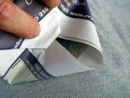 Newspaper Gift Bag - folding up end