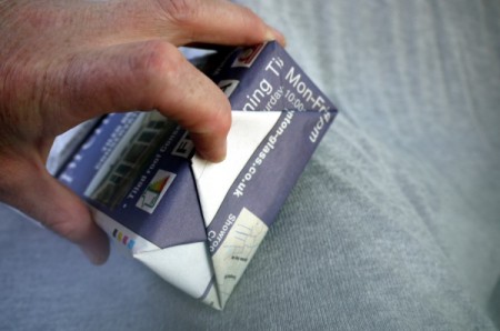 Newspaper Gift Bag - end folded