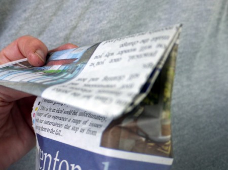 Newspaper Gift Bag - fold top over twice