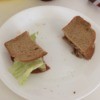 A sandwich made from two bread heels.