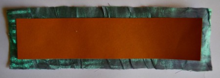 Easy Floral Lace Serviette Rings - glue the sating to the cardstock, with green side down