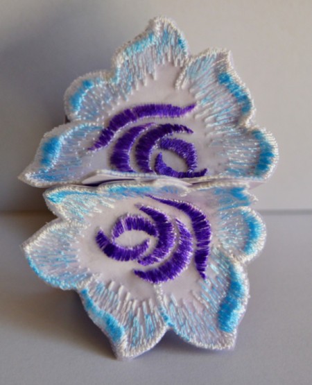 Easy Floral Lace Serviette Rings - glue the flowers to the cardstock ring