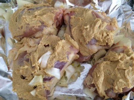 Hummus chicken pieces