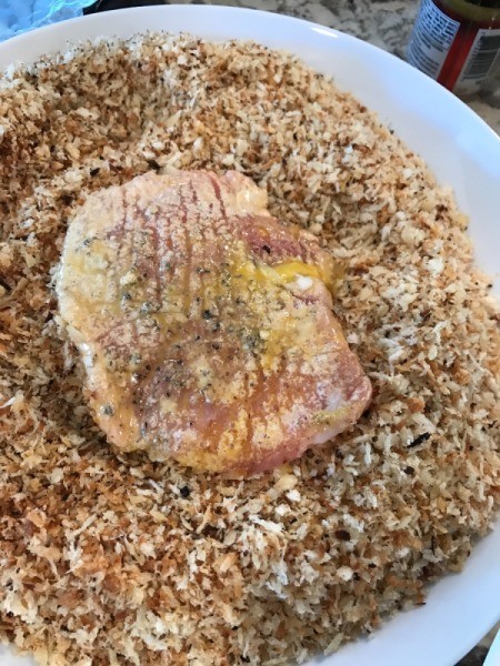 pork dipped in crumbs