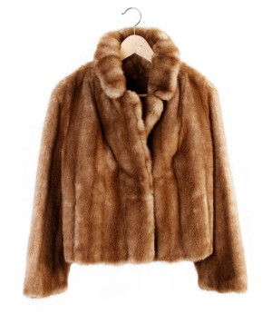 A fur coat on a hanger.