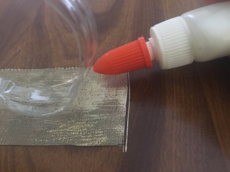 Plastic Bottle Bracelets - apply white glue to plastic ring and spread thinly